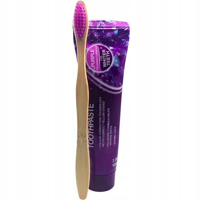 Wybielająca fioletowa pasta do zębów 100 ml + szczoteczka XOC XPEL