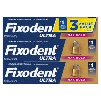 Bardzo mocny klej do protez zębowych mocujący Max Hold Fixodent 3-pak 62 g