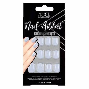 Sztuczne paznokcie proste z brokatem S + klej Manicure Nail Ardell 28 szt