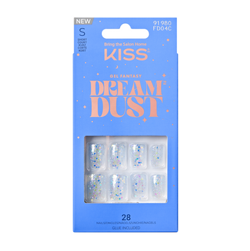 Sztuczne paznokcie z drobinkami holo FD04C Gel Fantasy Dreamdust Kiss 28szt