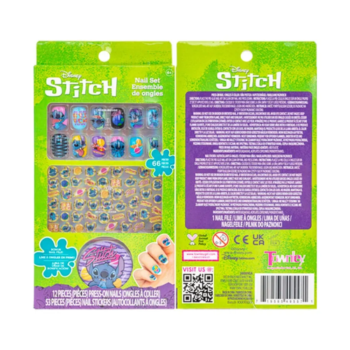 Zestaw manicure dla dzieci naklejki tipsy Stitch Disney Kids Euroswan 1 szt