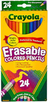 CRAYOLA ERASABLE kredki z gumką 24 kolory