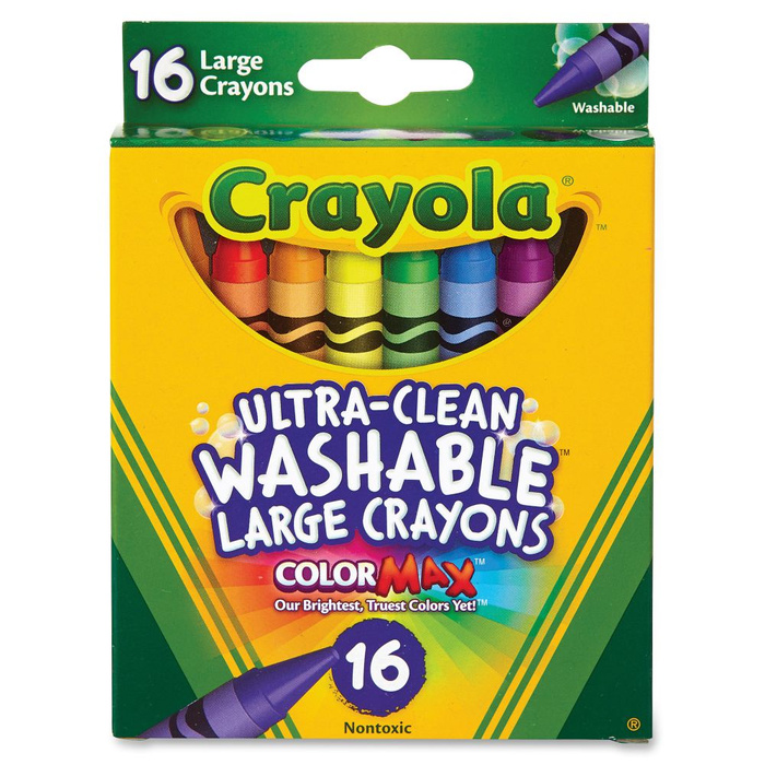 Zmywalne kredki woskowe 16 kolorów Crayola