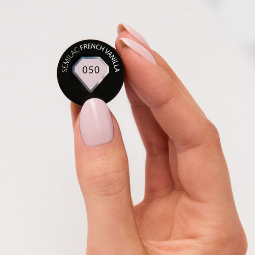 Lakier hybrydowy do paznokci waniliowa  #050  Semilac French Vanilla 7 ml