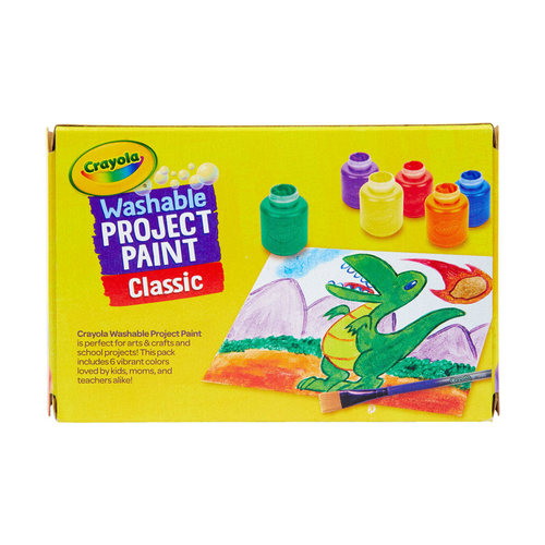 Farby plakatowe szkolne zmywalne dla dzieci Project Paint Crayola 6 kolorów