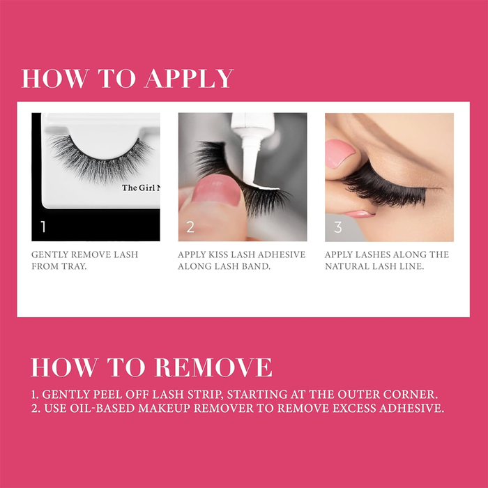 Sztuczne rzęsy na pasku KISS Lash Couture Luxtensions Black Swan + klej 1g