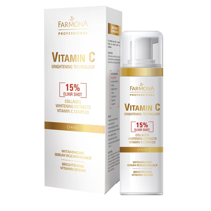 Rozjaśniające serum do twarzy z wit. C i kolagenem VITAMIN C Farmona 50 ml