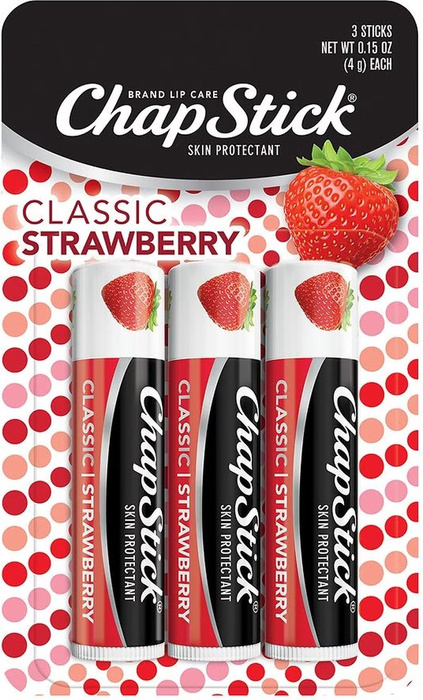 Balsam ochronny do ust nawilżający Classic Strawberry ChapStick 3 sztuki