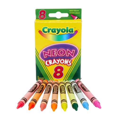 Kredki świecowe neonowe nietoksyczne dla dzieci Neon Crayons Crayola 8 szt