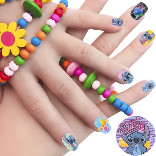 Zestaw manicure dla dzieci naklejki tipsy Stitch Disney Kids Euroswan 1 szt
