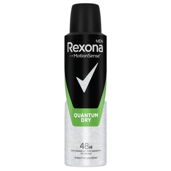 Antyperspirant męski w sprayu bez alkoholu 48h Quantum Dry Rexona 150 ml