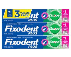 Klej do protez zębowych mocujący mocny fresh Scope Plus Fixodent 3-pak 57 g