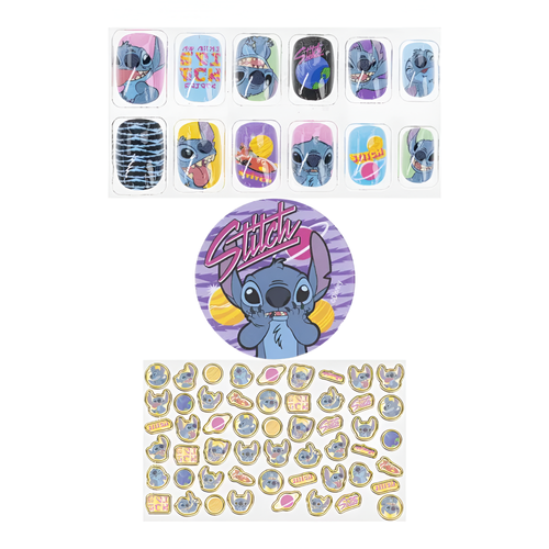 Zestaw manicure dla dzieci naklejki tipsy Stitch Disney Kids Euroswan 1 szt