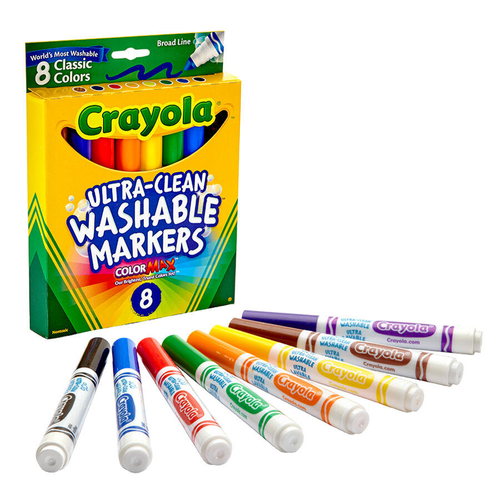 Markery z szeroką końcówką dla dzieci zmywalne Markers Crayola 8 kolorów