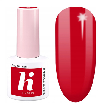 Lakier hybrydowy do paznokci czerwony #244 hi hybrid HiMoments Fire Red 5ml