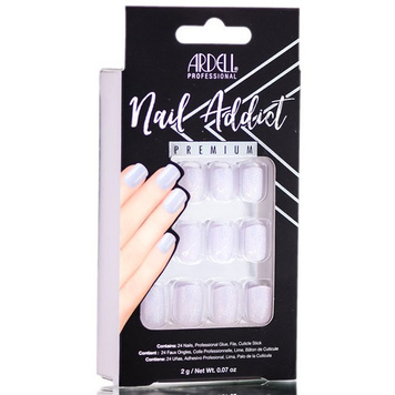 Sztuczne paznokcie proste z brokatem S + klej Manicure Nail Ardell 28 szt