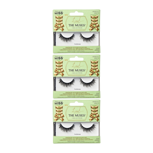 Sztuczne rzęsy na pasku + klej Muses Collection Noblesse LMS01C Kiss 3-pak