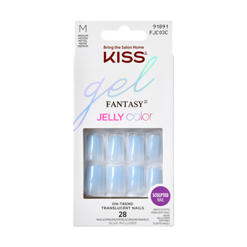 Sztuczne paznokcie tipsy Gel Fantasy jasnoniebieskie M FJC03C KISS 1szt.