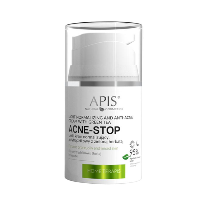 Krem normalizujący antytrądzikowy z zieloną herbatą ACNE-STOP Apis 50 ml