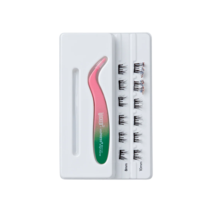 Sztuczne rzęsy kępki samoprzylepne + pęseta WICKED KISS imPRESS 1 zestaw