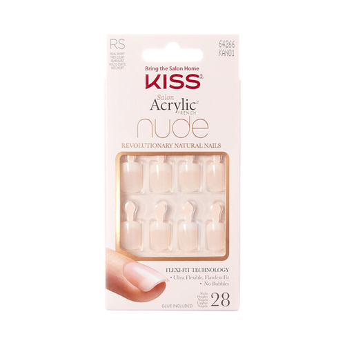 Naturalne sztuczne paznokcie manicure + klej Nude Nails KAN01 Kiss 28 szt