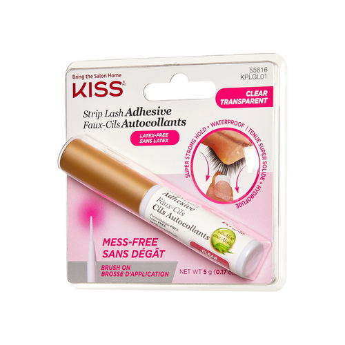 Bezbarwny klej do sztucznych rzęs w pędzelku z aloesem Latex-Free KISS 5g