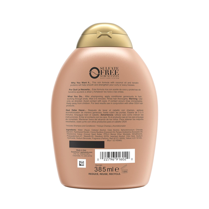 Wygładzająca odżywka do włosów OGX Brazilian Keratin Therapy kokos 385 ml