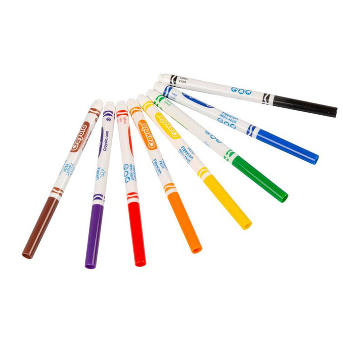 Markery cienkie flamastry zmywalne dla dzieci Markers Crayola 8 kolorów