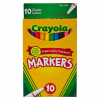 Markery cienkie flamastry kolorowe dla dzieci Markers Crayola 10 kolorów