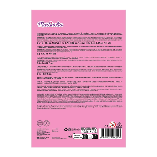 Zestaw kosmetyków do makijażu dla dzieci kosmetyczka brelok Martinelia 6 el