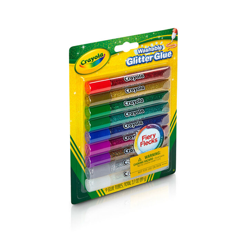 Klej brokatowy zmywalny do prac plastycznych Fiery Flecks Crayola 9 kolorów