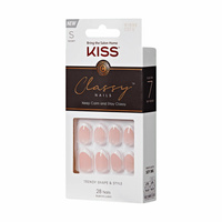 Sztuczne paznokcie samoprzylepne z klejem classy short S zestaw KISS 28 szt