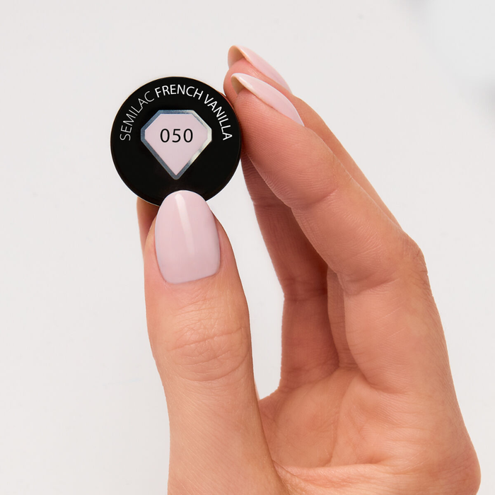 Lakier hybrydowy do paznokci waniliowa  #050  Semilac French Vanilla 7 ml