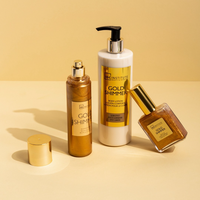 Błyszcząca mgiełka do ciała Gold Shimmer IDC INSTITUTE 150 ml