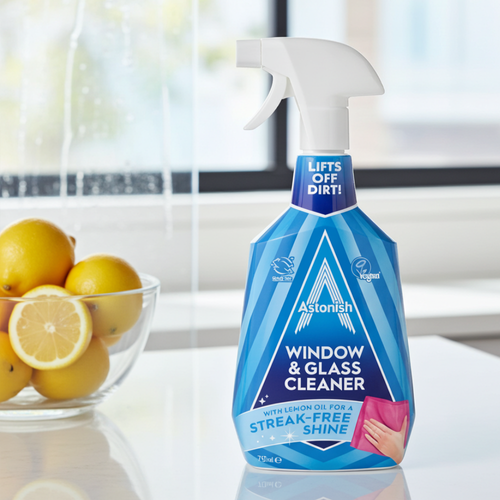 Płyn do szyb szkła i luster bez smug z olejkiem cytrynowym Astonish 750 ml