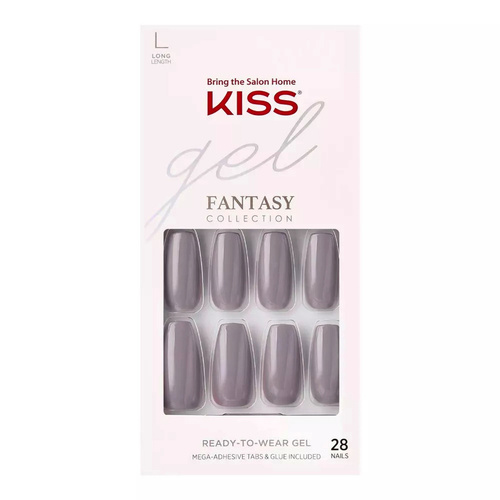 Sztuczne paznokcie samoprzylepne z klejem gel fantasy long L KISS 28 sz