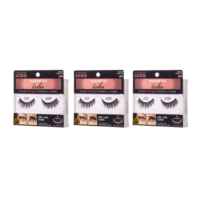 Sztuczne rzęsy magnetyczne Magnetic Lashes Crowd Pleaser KMEL05C Kiss 3-pak