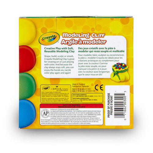 Modelina miękka nieutwardzalna masa plastyczna Clay Crayola 4 kolory 453 g