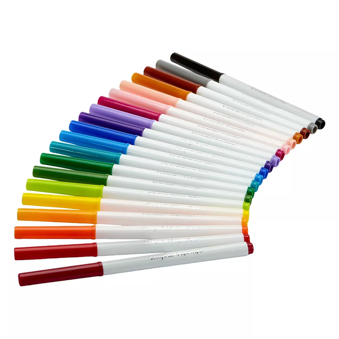 Markery kolorowe zmywalne szkolne dla dzieci Super Tips Crayola 20 kolorów