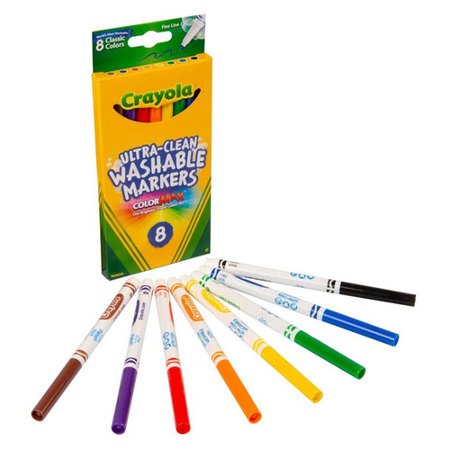 Markery cienkie flamastry zmywalne dla dzieci Markers Crayola 8 kolorów