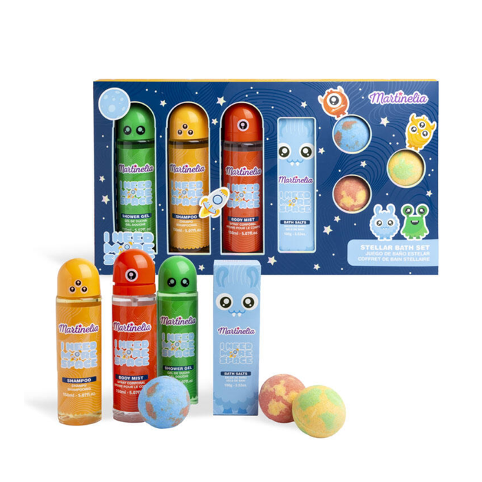 Zestaw kosmetyków do kąpieli na prezent dla dzieci kosmos Martinelia 7 el.