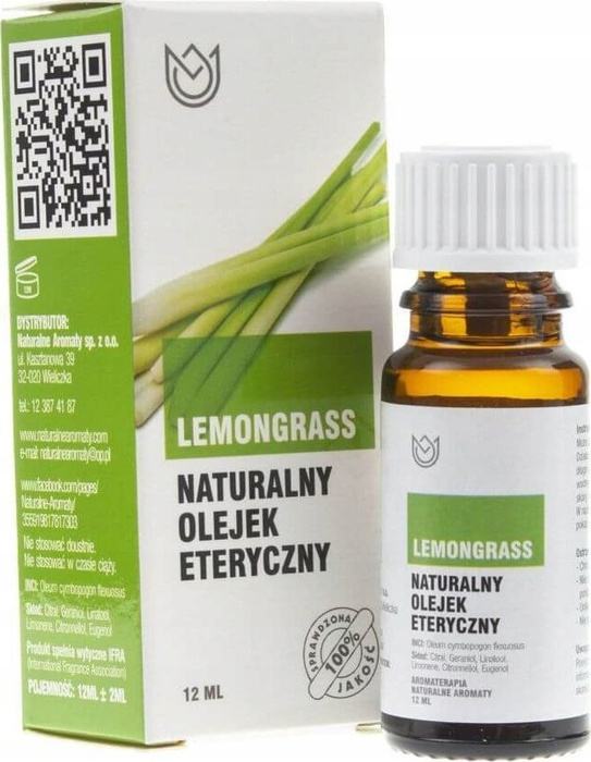 Olejek eteryczny LEMONGRASS 100% naturalny do aromaterapii masażu NA 10 ml