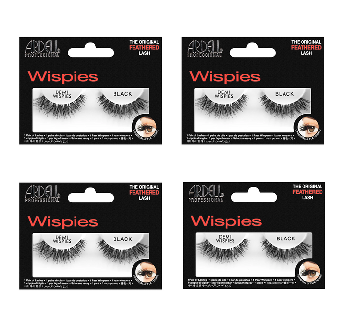 Sztuczne rzęsy na pasku czarne zestaw Demi Wispies Black Ardell 4-pak