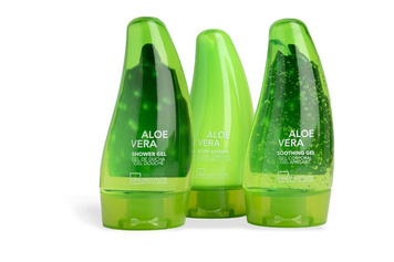 Zestaw podróżny do pielęgnacji ciała z kosmetyczką Aloe Vera IDC 3x80ml