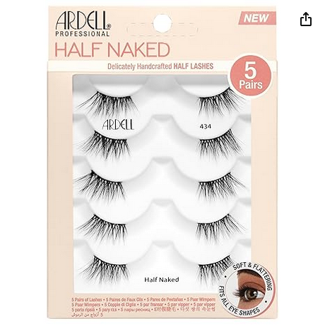 Sztuczne rzęsy połówki naturalne podkręcone Half Naked 434 ARDELL 5 par