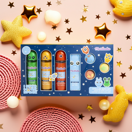 Zestaw kosmetyków do kąpieli na prezent dla dzieci kosmos Martinelia 7 el.