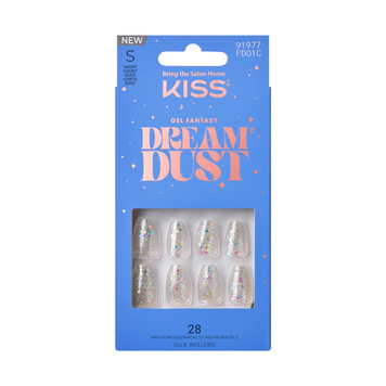 Sztuczne paznokcie z drobinkami FD01 Gel Fantasy Dreamdust Kiss 28 szt