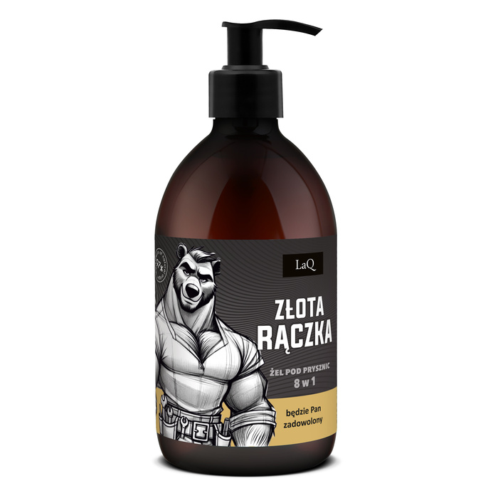 Żel pod prysznic dla mężczyzn 8w1 chmiel cedr vegan ZŁOTA RĄCZKA LaQ 500 ml