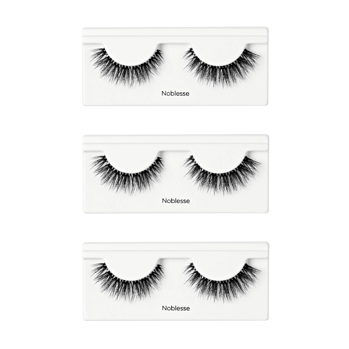 Sztuczne rzęsy na pasku + klej Muses Collection Noblesse LMS01C Kiss 3-pak