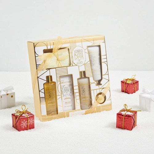 Zestaw do kąpieli na prezent kosmetyki wanilia i drzewo sandałowe IDC 1 szt